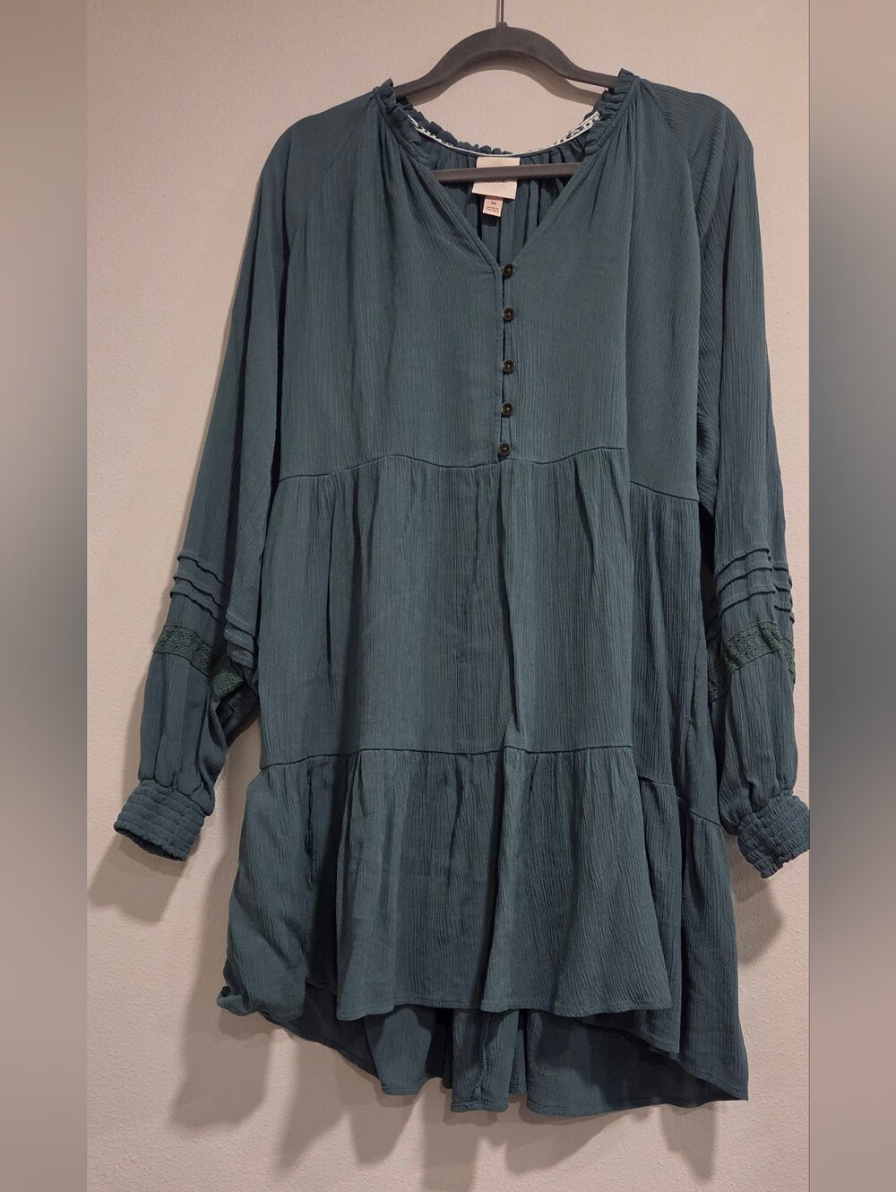 Women’s Knox Rose Long Sleeve Carrie Tiered Tunic Dress Size Medium